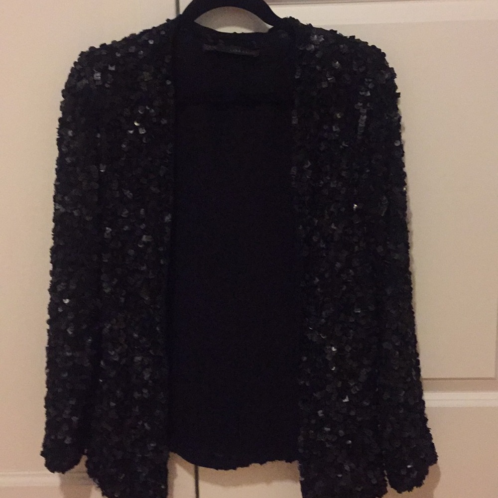 Zara black sequin jacket
